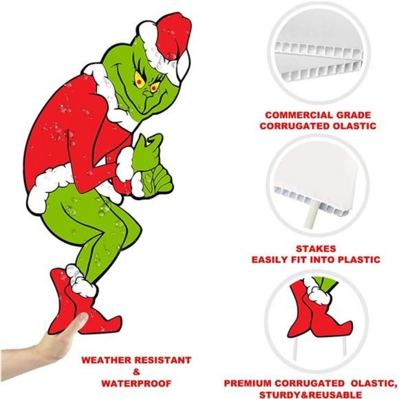 4PCS Yard Signs with Stakes, Grinch Cindy Max Whoville Sign for Outdoors - Picture 3 of 7